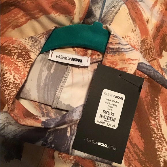 Fashion Nova - XL - Work of Art Midi Dress - NWT - Picture 3 of 4